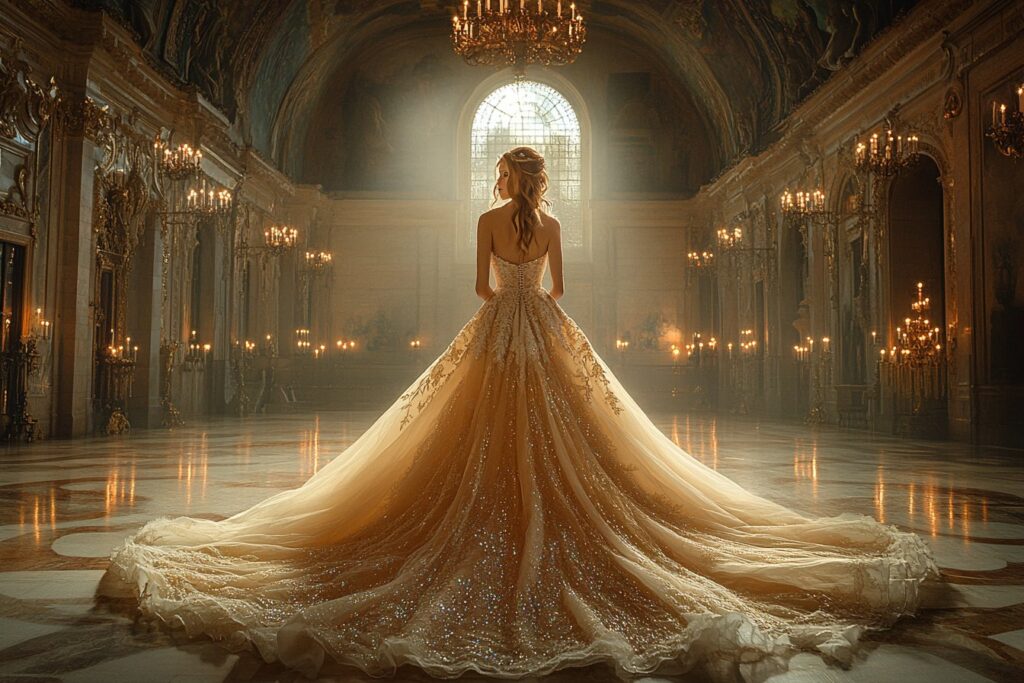 L’art subtil de sublimer votre robe de bal princesse dans un décor de château enchanteur