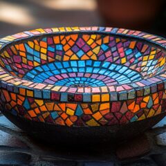 Cendrier marocain en mosaïque : une explosion de couleurs