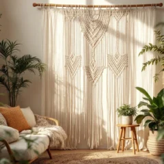 Déco bohème : sublimer son intérieur avec un rideau ou un mur en macramé