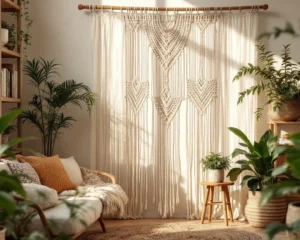 Déco bohème : sublimer son intérieur avec un rideau ou un mur en macramé