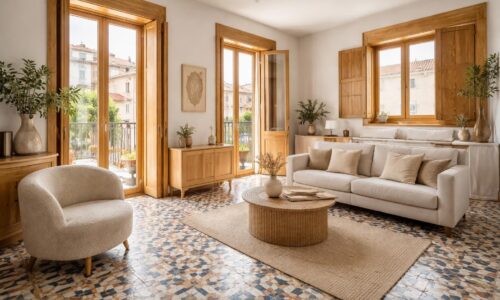 Rénover un appartement Sétois avec carreaux ciment authentiques et menuiseries bois sur mesure