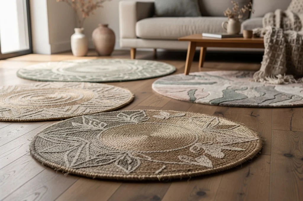 Les tendances 2025 en matière de tapis ronds : matières, motifs et ambiances