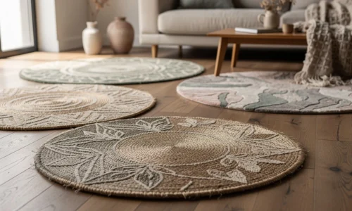 Les tendances 2025 en matière de tapis ronds : matières, motifs et ambiances